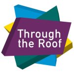 Through the Roof logo showing 4 coloured roof tiles arranged in a star shape, with a purple tile at the front that reads 'Through the Roof'