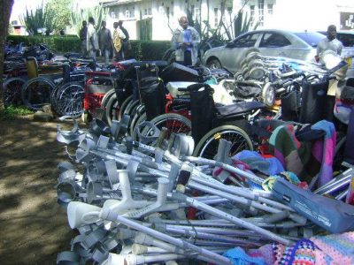 Unloading Wheelchairs in Nakuru