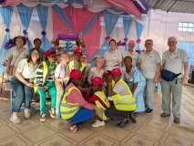 Team photo  of the Wheels for the World mission team Jan 2026, both UK and local Kenyan volunteers