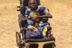 Teresa in her new fitted wheelchair