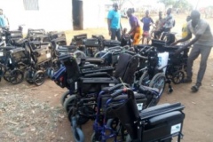 The wheelchairs out and ready to be sorted