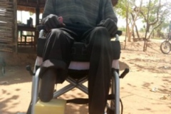 James sat in his wheelchair